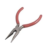 DealMuxプラスチックコーティングされた湾曲したハンドルニードルノーズプライヤーハンドツール、5、レッド