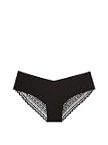 VICTORIA'S SECRET ヴィクトリアシークレット／ビクトリアシークレット SEXY SMOOTH　ローカット レースバック チーキー パンティー (XS, DL3-Black) [並行輸入品]