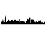 Large Chicago Skyline- Vinyl Wall Art Decal for Homes, Offices, Kids Rooms, Nurseries, Schools, High