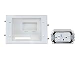 Monoprice Recessed低電圧mid-sizeプレートwithサージデュプレックス、ホワイト
