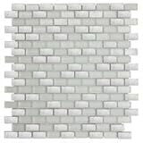 ICL T-4116 Metal Glass Mix Tile With Silver Aluminum, 12 x 12 Sheet, 11 Sheets Per Box, White