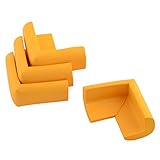 uxcell コーナークッション　コーナーガード　コーナーパッド　コーナーカバー カバー クッション リビングルーム用 家具 引き出し 気泡ゴム製 オレンジ 4 個入れ