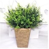 Ieasycan 12インチ10 Bunches人工フェイクVine Plant 7頭葉ガーランドホームガーデン壁装飾、グリーン
