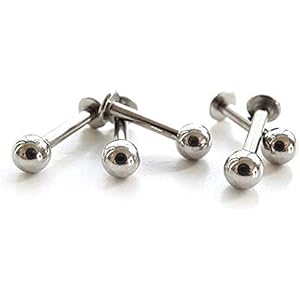 From da Phactory ボディピアス 18G 16G 14G ラブレット ピアス ボール サージカルステンレス ラブレットスタッド キャッチ おしゃれ かわいい ファースト ラブレットピアス (14G(1.6mm), シャフト10mm ボール3mm)