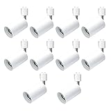 ダクトレール用スポットライト レール照明 電球付き ライティングバー用スポットライト レールライト ダクトレールライト LED電球 ビーム電球 口金E11 70W形相当 照明 間接照明 配線ダクトレール用 ライティングレール用 レール用 (10セット, 白器具-8W電球付き-自然色)