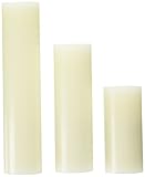 Inglow cgt63538cr3プラスチックスリムピラーLED Flameless Candleクリーム、3 - Pack