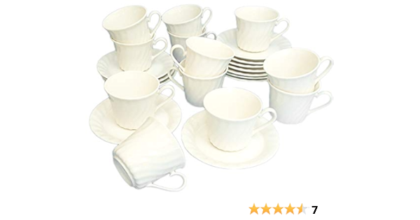 Amazon コーヒーカップソーサー 12客セット ニューウエーブ 白 業務用 美濃焼 美濃焼 四季彩 陶器online カップ ソーサー
