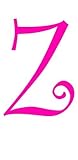 Z - MONOGRAM LETTER CURLZ DECAL 5 TALL HOT PINK - manufactured & sold by EYECANDY DECALS only by Eye