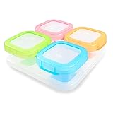 Hangnuo　改善したベビーフードストレージコンテナ 冷凍小分け 離乳食　保存容器　赤ちゃん お出かけ 100％防漏 電子レンジ 冷蔵使用可 (4×120ml　)