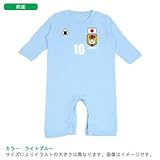 BabyChips にこにこ代表(サッカー女子)(名入れ長袖ベビーロンパース) 80 ライトブルー