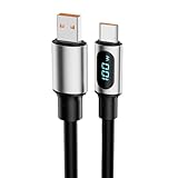 PD100W USB USB C LED ディスプレイ充電ケーブル USB C 電源ケーブル 480Mbps データ転送コードデジタルディスプレイ付き