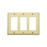 Baldwin 4740.030。CDクラシックスクエアベベルエッジTriple漏電遮断器スイッチプレート、光沢真鍮 – ラッカー塗装