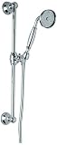 Rohl 1301ESTN Country Anti-Cal Single Function Hand Shower Set with Slide Bar, Hose and Wall, Satin 