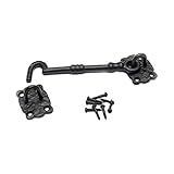 IRONMONGERY WORLD Ironmongery WorldブラックアンティークCast Ironキャビンフックと目Shedゲートドアラッチ( 6 "インチ/ 150 mm )