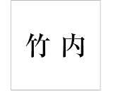 表札用名前シール 明朝体　表札用カッティングシート切文字 ﾌﾞﾗｯｸ 表札サイズ160ミリ角(160×160ﾐﾘﾀｲﾌﾟ板用) 竹内