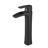 Wovier Oil Rubbed Bronze Waterfall Bathroom Sink Faucet,Single Handle Single Hole Vessel Lavatory Fa