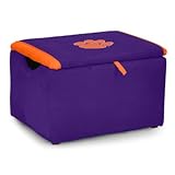 Kidz世界布張りストレージベンチおもちゃボックスクレムソン大学