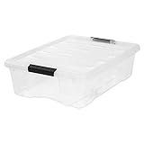 スタック& Pull 26.9 QT。プラスチックラッチボックス( Set of 6 )バックルラッチKeep内容Secure and Free from Dust