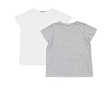半袖Vネック　授乳Tシャツ　2枚組（ホワイト×グレー）