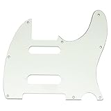 Musiclily Pro 8穴SS テレキャスターピックガードFender American/Mexican Deluxe Nashville Teleエレキギター用、エイジドホワイト3P