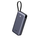 UGREEN モバイルバッテリー USB-Cケーブル内蔵 (20000mAh・45W) PD・PPS急速充電対応 大容量 複数デバイス同時充電 LED残量表示 パススルー/低電流モード搭載 PSE技術基準適合 iphone17 Android iPad MacBook Switchなどの機器に対応 