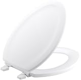 KOHLER K-4814-0 Stonewood with Quick-Release Hinges Elongated Toilet Seat, White [並行輸入品]