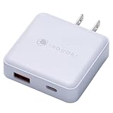 IRODORI 2ポート ACアダプター 急速充電 PD20W USB-C & USB-A 超軽量58g 折りたたみ式プラグ iPhone/Android対応