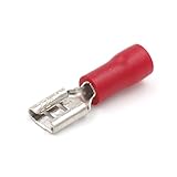 Baomainレッドメス絶縁スペード電気圧着ワイヤコネクターターミナル22 – 16 AWG 4.8 X 0.5 MM 100パック