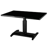 昇降式テーブル リフティングテーブル ダイニング センターテーブル 無段階 高さ調節 〔幅120cm〕 ブラック