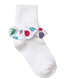 Jefferies Socks Girlsホワイト点線リボン誕生日パーティーソックス8 – 9.5 カラー: ホワイト