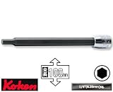 Ko-ken 2010M.100-12 1/4"sq. ヘックスビットソケット 全長100mm 12mm
