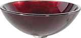 Kraus GV-200-ORB Irruption Red Glass Vessel Bathroom Sink with PU-MR Oil Rubbed Bronze by Kraus