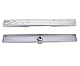 hanebath LinearシャワーDrainチャネルwith Removable Grate、つや消しステンレス 28 Inch NL2802G08