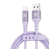 【TYB】タイプc 充電 ケーブル シリコン Type-C 充電ケーブル ノートパソコン充電 usb-c 急速充電 高速データ転送 スマホ シリコンケーブル 1m/2m (ラベンダー紫, USB-A TO TYPE-C（1m）)