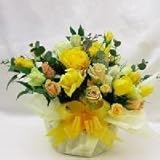 幸せのイエローの薔薇　ミックスアレンジメント 【生花】【お祝い】記念日】【誕生日】【フラワーギフト】【バラ】