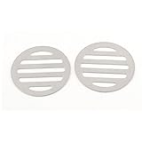 uxcell 目皿 排水口用 床の排水管カバー 浴室排水口カバー ステンレス鋼製シルバートーン 中空デザイン 6.3cm径 2個入り