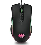 【2019最新版】ゲーミングマウス 高精度ターゲティング 4段調節可能DPI 7ボタンカ 光学式 usb有線 マウス 4色LEDライト 両利