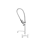 T&S Brass 5PR-8D12 Pre-Rinse 8-Inch Centers deck Mount 12-Inch Add-On Faucet by T&S Brass