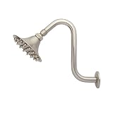 Naiture 5 – 1 / 4 "ヘッド幅真鍮Rainfallノズルシャワーヘッドオフセットアーム2アーム長さと4で仕上げ Arm Length: 10 Inch SE929133-10SN