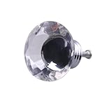 Demiawaking 取っ手 ダイヤモンド形 つまみ 引き手 ドア/引き出し インテリア 水晶の取手 高級感 アンティーク 10個セット 40mm ネジ付き クリア(1個)