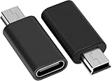 leizhan ミニUSB オス-USB-C メス, OTGアダプタ ミニB-タイプC - ブラック