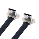 cablecc 65W USB-C Type C to USB-C ウルトラスリムフラットパワー USB2.0 データアングルケーブル 高速充電 ノートパソコン タブレット 携帯電話用
