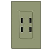 Enerlites 62000-4USB-I 4A High Speed 4 Port USB Charger Outlet Receptacle, Includes Child-Safe Screw