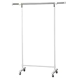 アイリスオーヤマ パイプハンガー ハンガーラック 伸縮 幅98~154cm シングル ホワイト JPH-110