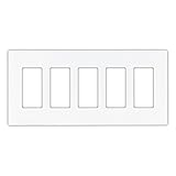 Cooper Wiring Devices PJS265W Decorator Screwless Wallplate, 5-Gang, White [並行輸入品]