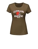 NFLクリーブランド・ブラウンズレディース半袖クルーネックTシャツ、XXL、クラシックブラウン