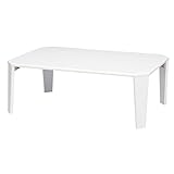 鏡面加工 テーブル ローテーブル 折り畳み式 幅90cm カラー：ホワイト