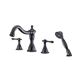 Ultra Faucets UF65045 Traditional Collection Two-Handle Roman Bathtub Faucet with Hand-Shower, Oil R