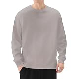 [Ｋａｙｉｙａｓｕ] Tシャツ メンズ 長袖 9.2オンス 肉厚生地 ロンT インナー おおきいサイズ クルーネック 100綿 透けない 秋服(グレー 2XL)