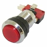Arcade Game Silver Plated Illuminated Pushbutton (Red) おもちゃ (並行輸入)